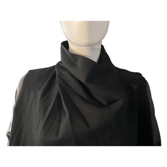 NEW Spanx Drape Front Jacket Faux Leather Shapewear Goth Black 50176R SZ XS - Picture 3 of 12